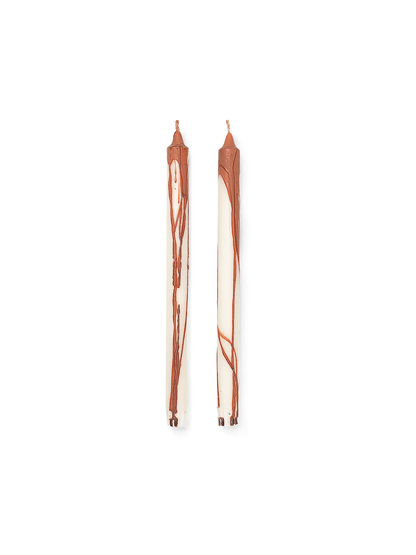FERM LIVING | Kerzen 2er Set Dryp Candles  Warm Grey | braun
